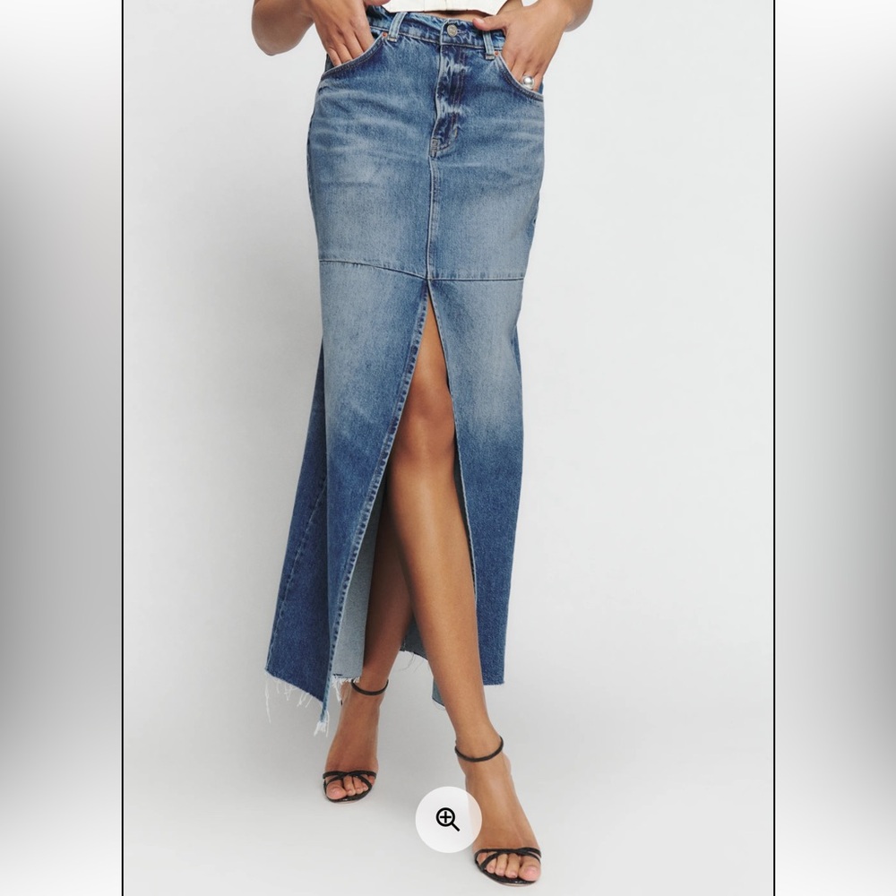 Reformation Tazz Maxi Denim Skirt